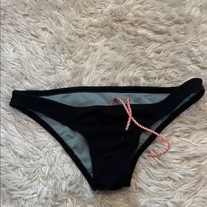 JOLYN Black Bikini Bottom with Pink Tie